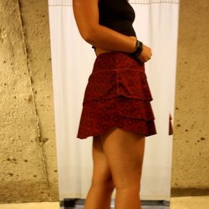 Red Pattern Athleta Tennis Skirt